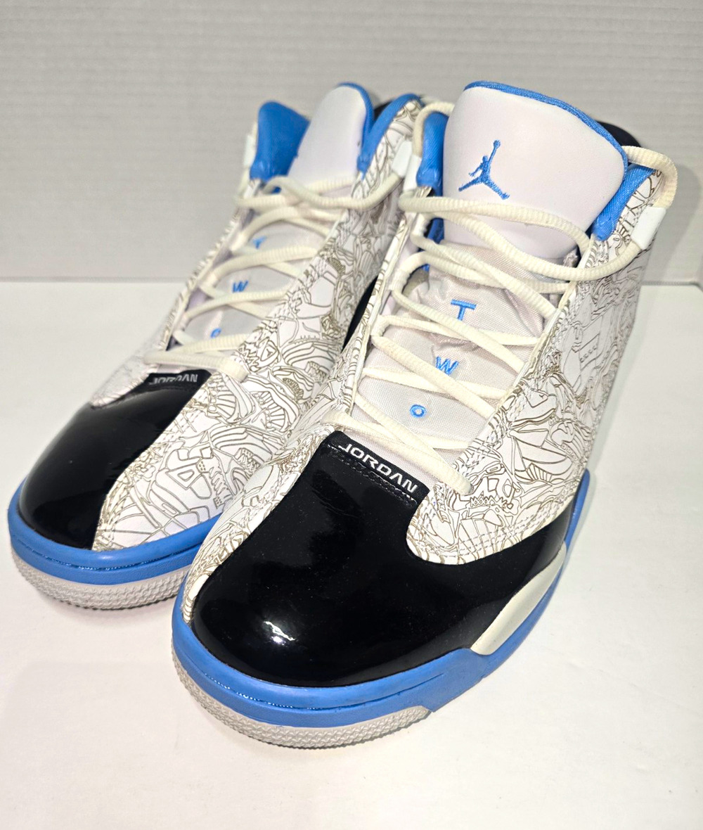 Jordan Two Trey Mid Top Lace-Up Leather Sneakers Unisex Kids US 9.5 W/B/B